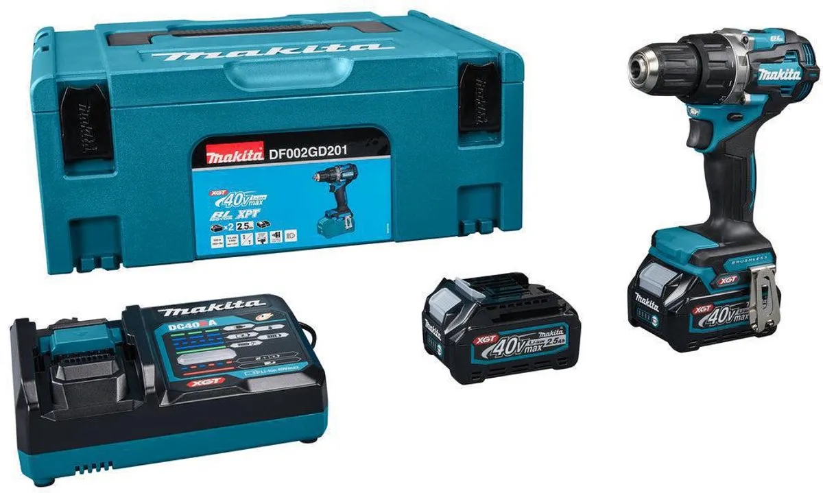 Makita DF002GD201 XGT Accu Schroefboormachine 40V - 2x 2,5Ah - 2 Versnellingen