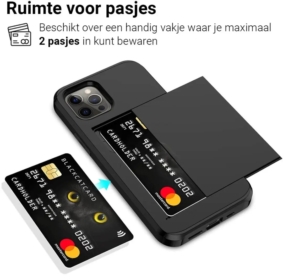 MobiQ Hoesje iPhone 13 Pro 13-00959 - Pasjesvak - Zwart
