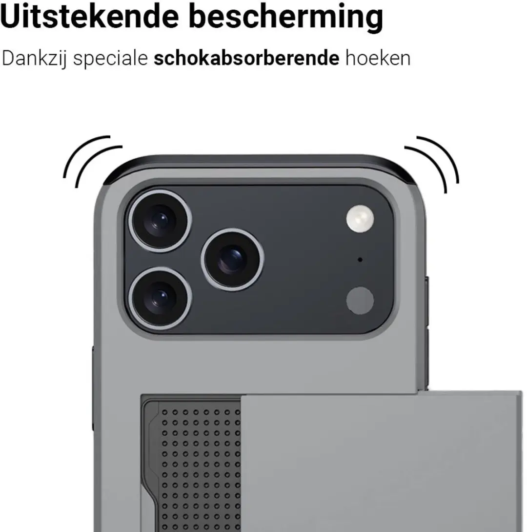 MobiQ Hybrid Card iPhone 17 Pro Hoesje - grijs - MPN 46-01127
