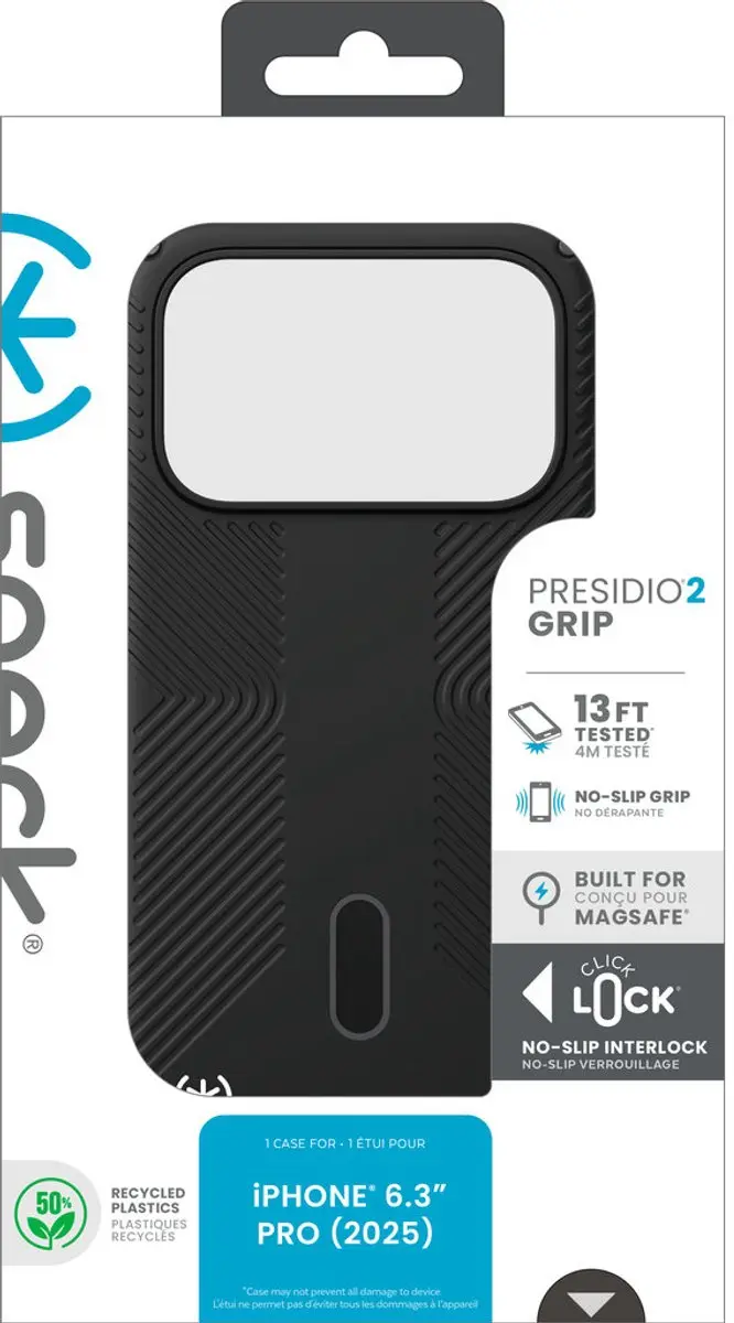Speck Presidio2 Grip 150977-D143 Hoesje - iPhone 17 Pro - Zwart