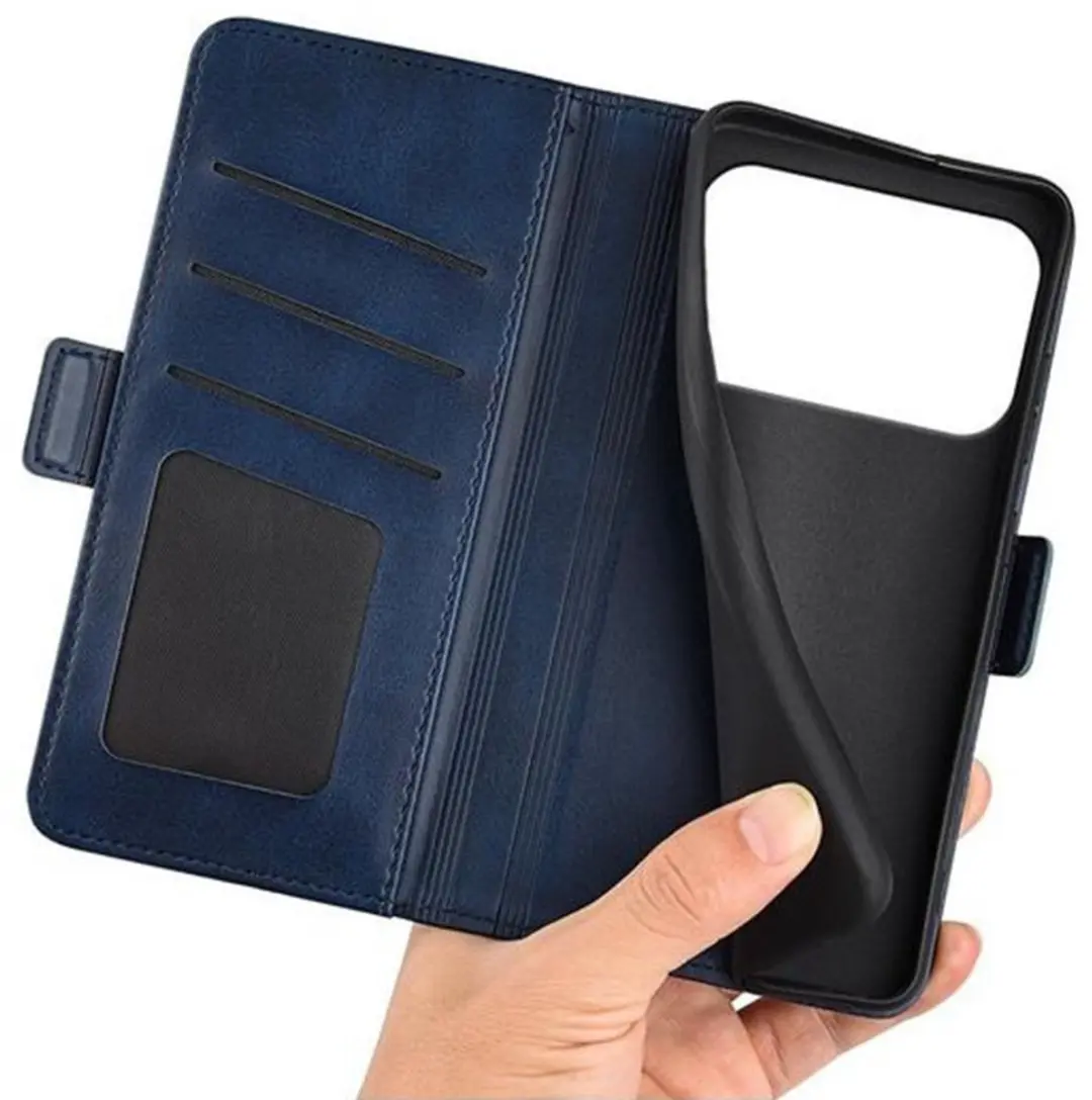 MobiQ PU Lederen Wallet Hoesje 46-01379 - iPhone 17 Pro - Blauw