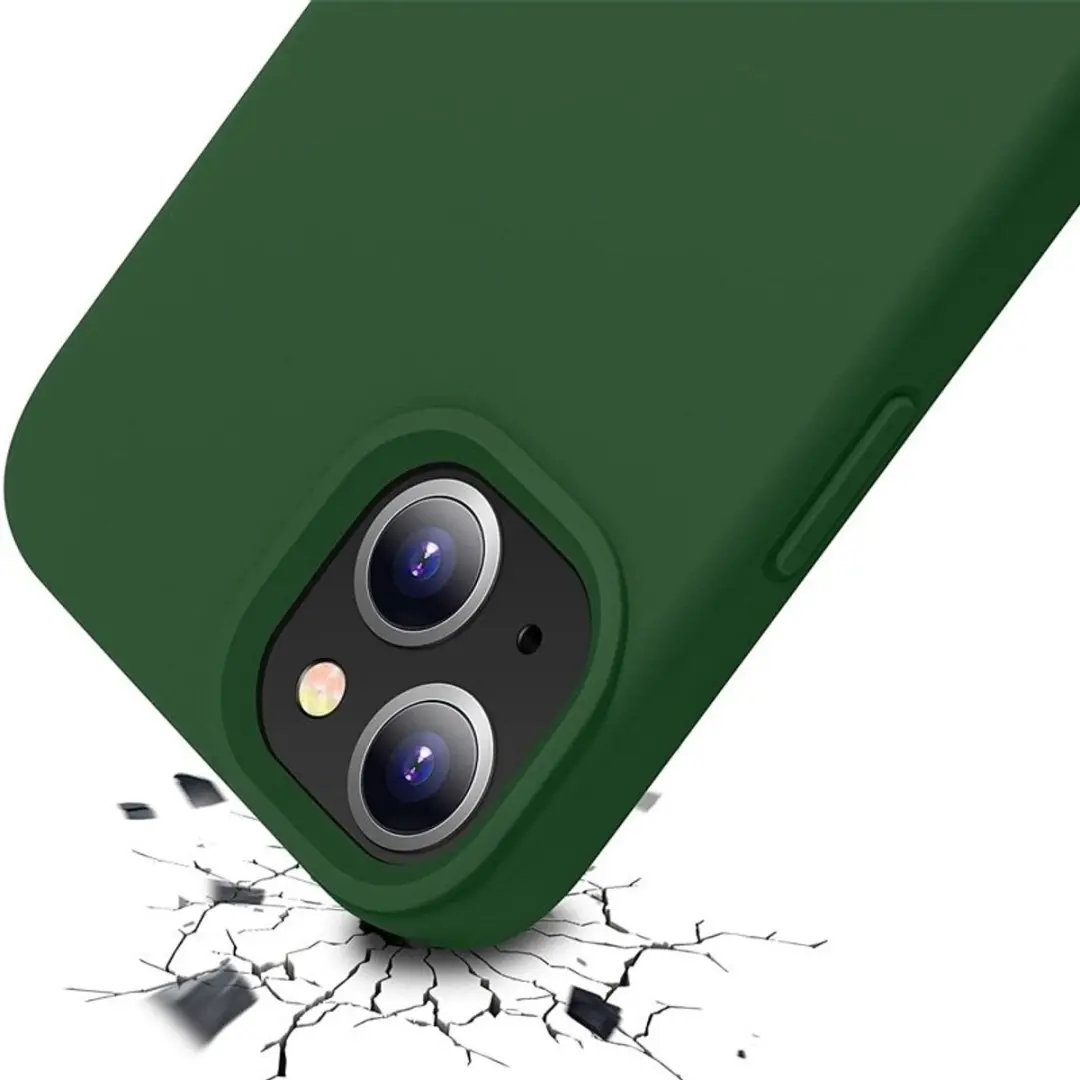 MobiQ Liquid Silicone Hoesje iPhone 15 - Donkergroen - MPN 13-02650