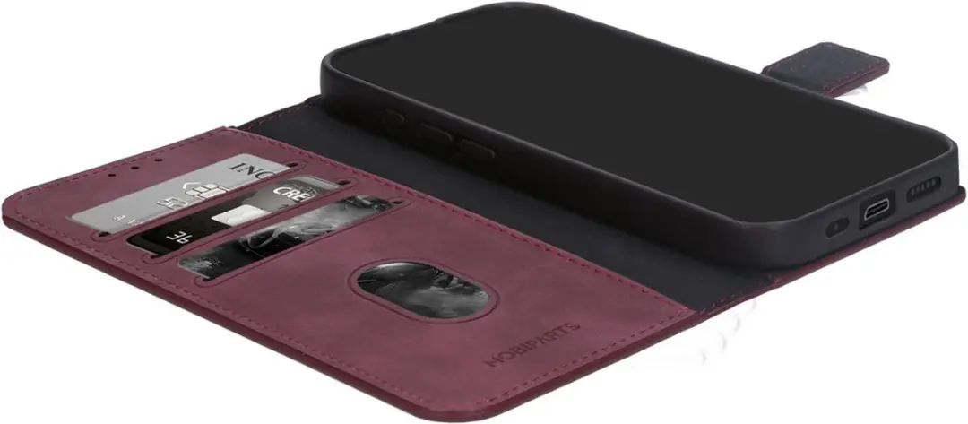 Mobiparts MP-100063 Hoesje Samsung Galaxy A37 - Wallet - Eco Leer - Paars/Rood