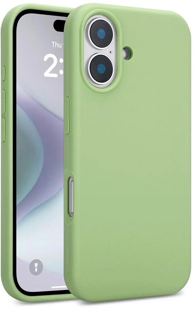 MobiQ Liquid Silicone Hoesje iPhone 16 Plus - mintgroen - MPN 46-00141