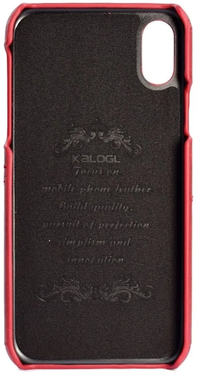 MobiQ Leather Snap On Wallet iPhone XS Max - Rood - 2 Pasjes