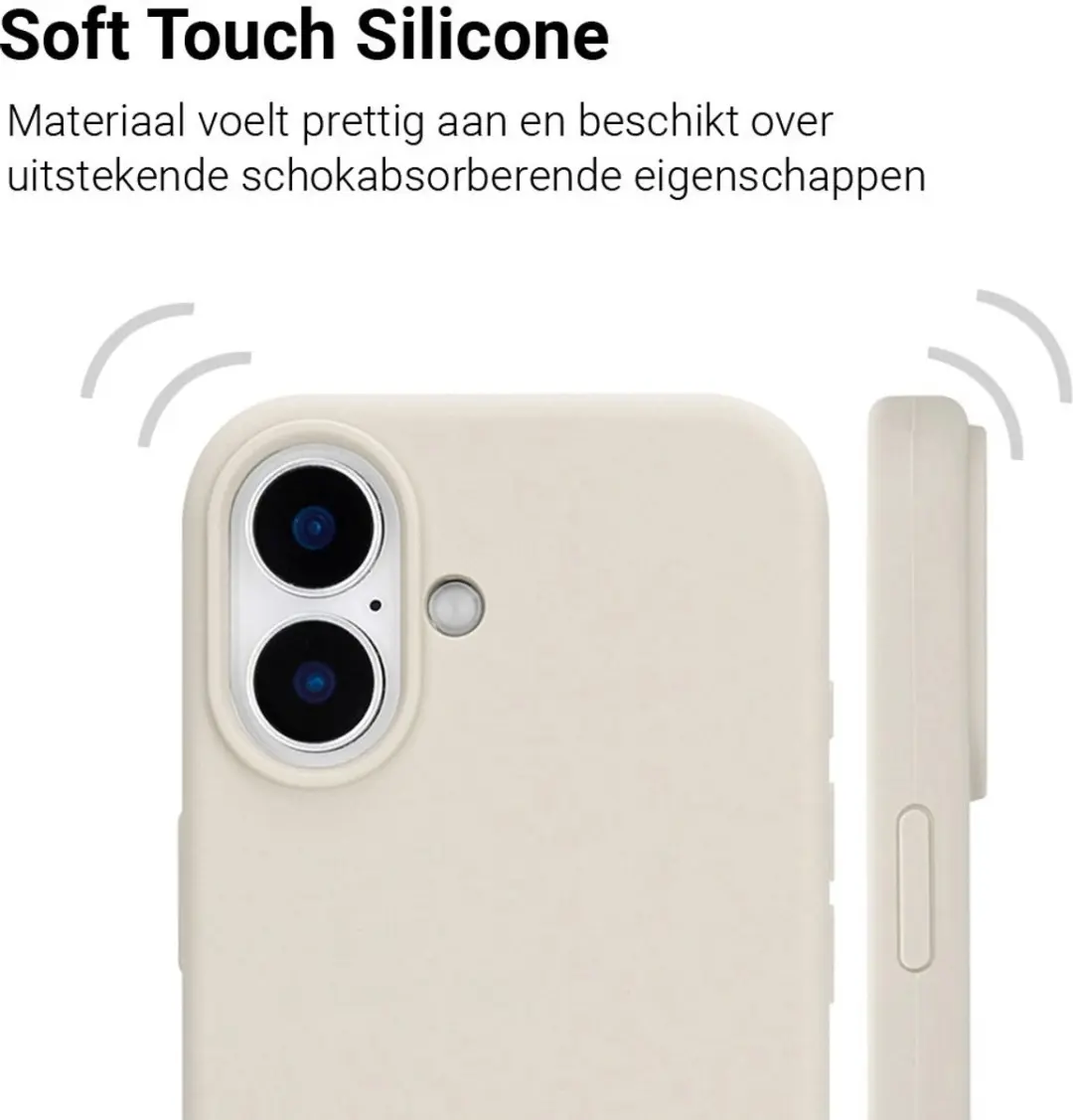 MobiQ Liquid Silicone Hoesje iPhone 16 Plus 46-00144 - Lichtgrijs