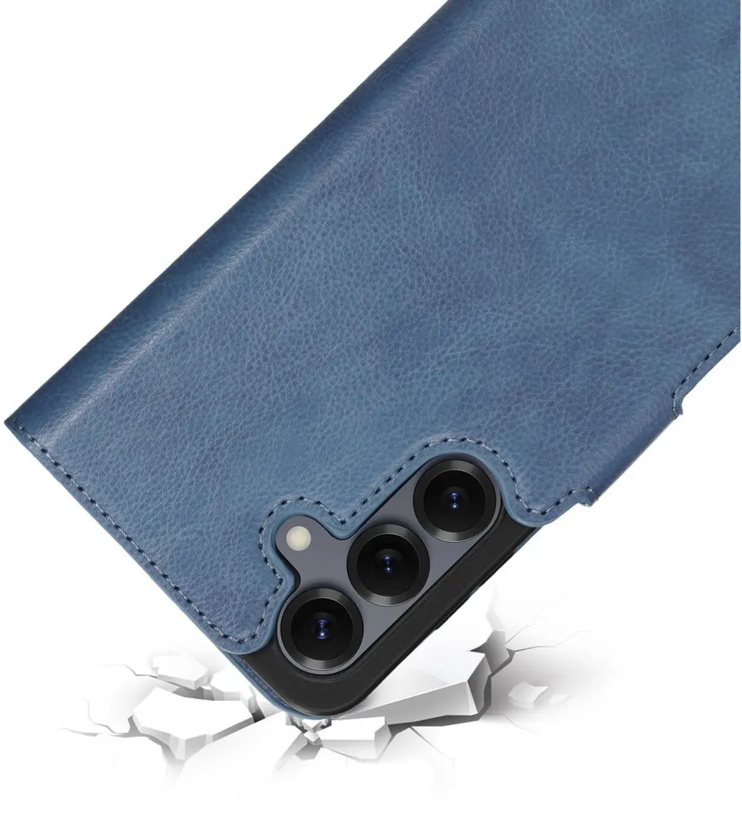 Mobiparts MP-128576 Hoesje Samsung Galaxy S25 - Wallet - Eco Leer - Blauw