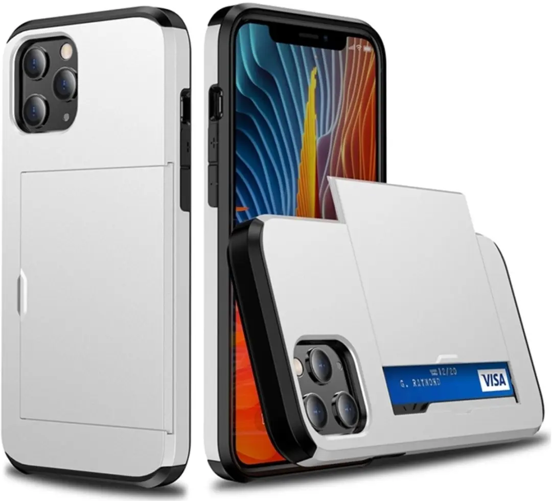 MobiQ Hoesje iPhone 12 Pro Max - 2 Pasjes - Wit