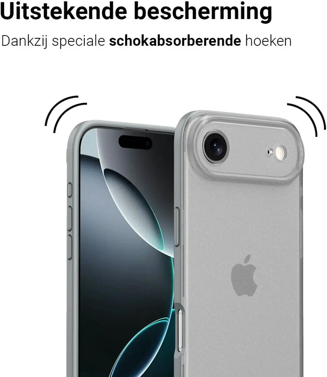 MobiQ Frosted Rugged Bumper Hoesje 46-01533 - iPhone 17 Air - Grijs