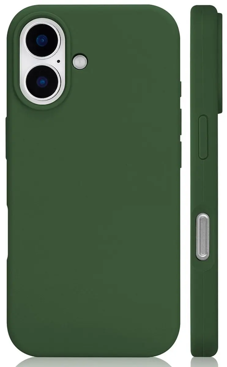 MobiQ Liquid Silicone Hoesje iPhone 16 - Donkergroen - MPN 46-00024