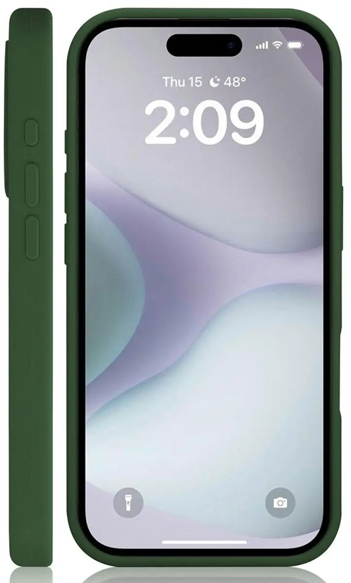 MobiQ Liquid Silicone Hoesje iPhone 16 - Donkergroen - MPN 46-00024