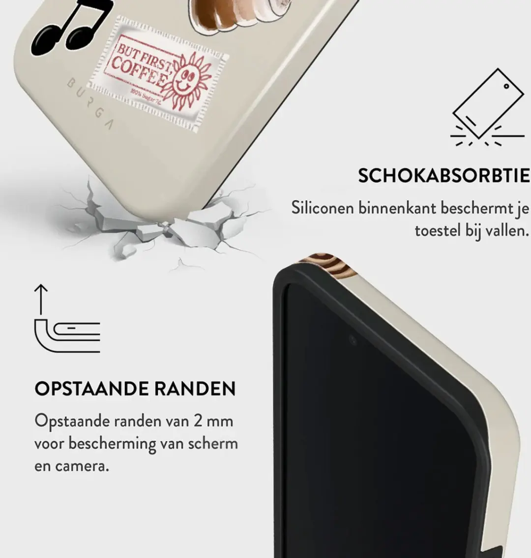Burga Tough MagSafe Hoesje - iPhone 16/17 - Oat Milk Please