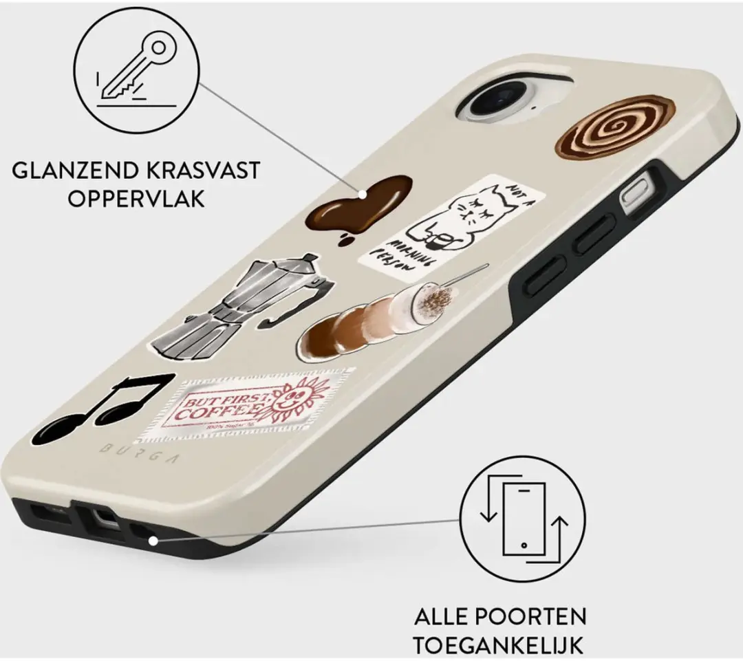 Burga Tough MagSafe Hoesje - iPhone 16/17 - Oat Milk Please