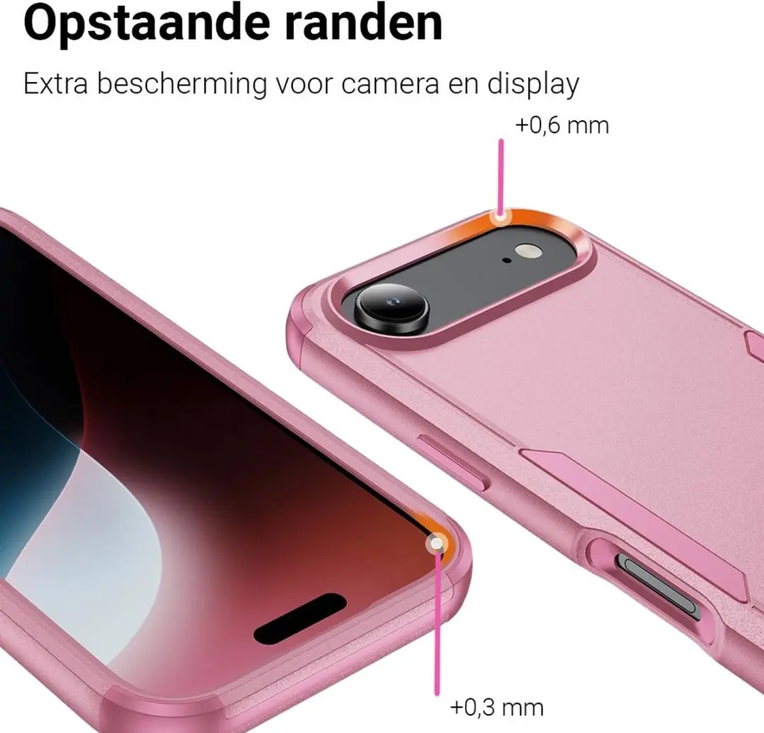 MobiQ Layered Armor Hoesje 46-01303 - iPhone 17 Air - Roze