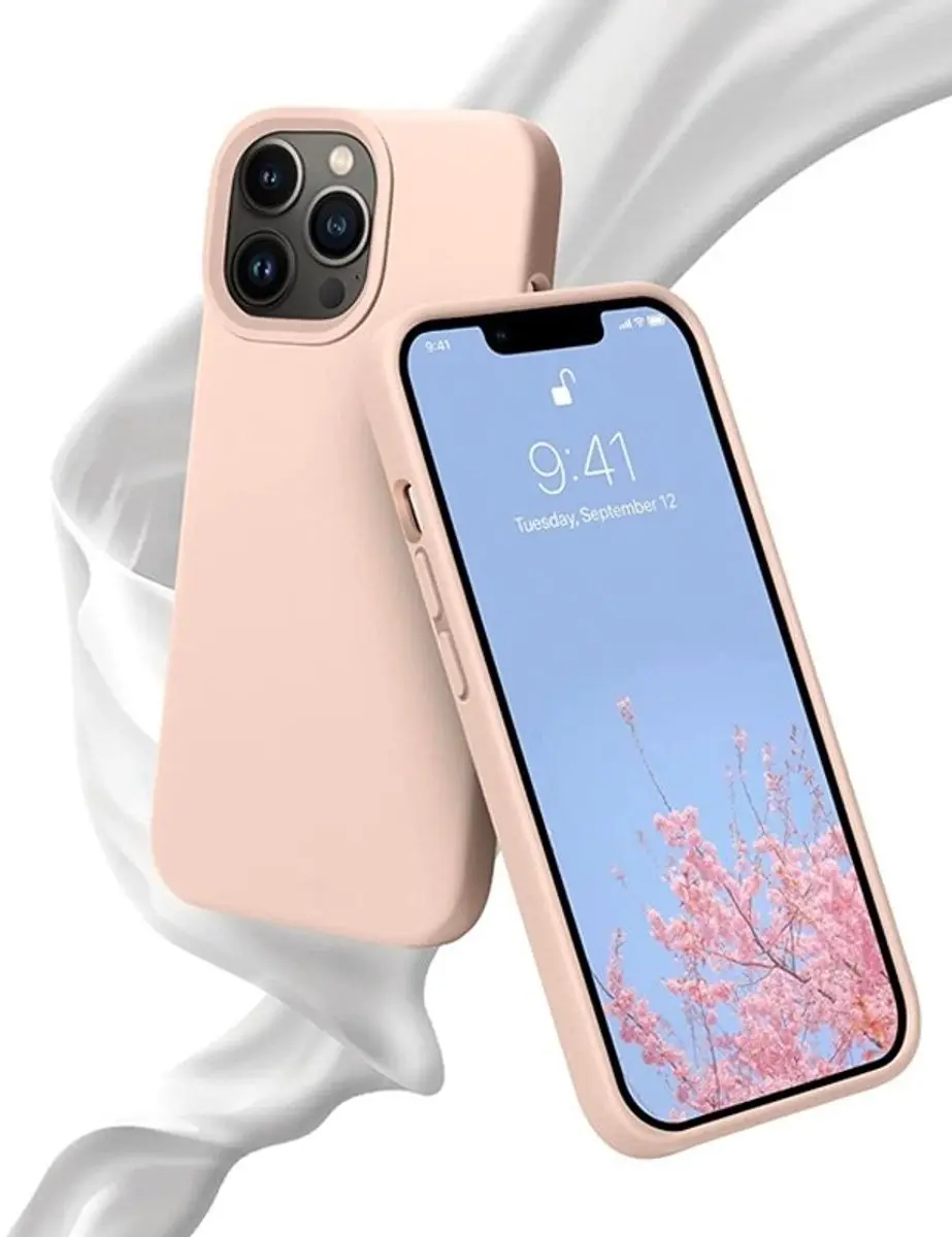 MobiQ Liquid Silicone Hoesje iPhone 15 Pro Max - roze