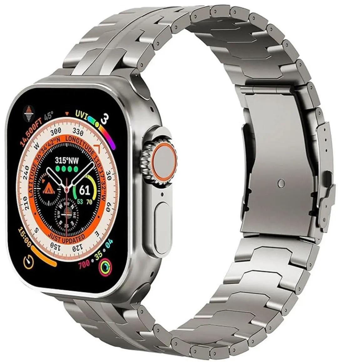 MobiQ Titanium Bandje Apple Watch 46mm