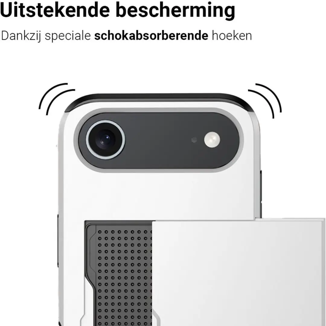 MobiQ Hybrid Card iPhone 17 Air Hoesje 46-01124 - Wit