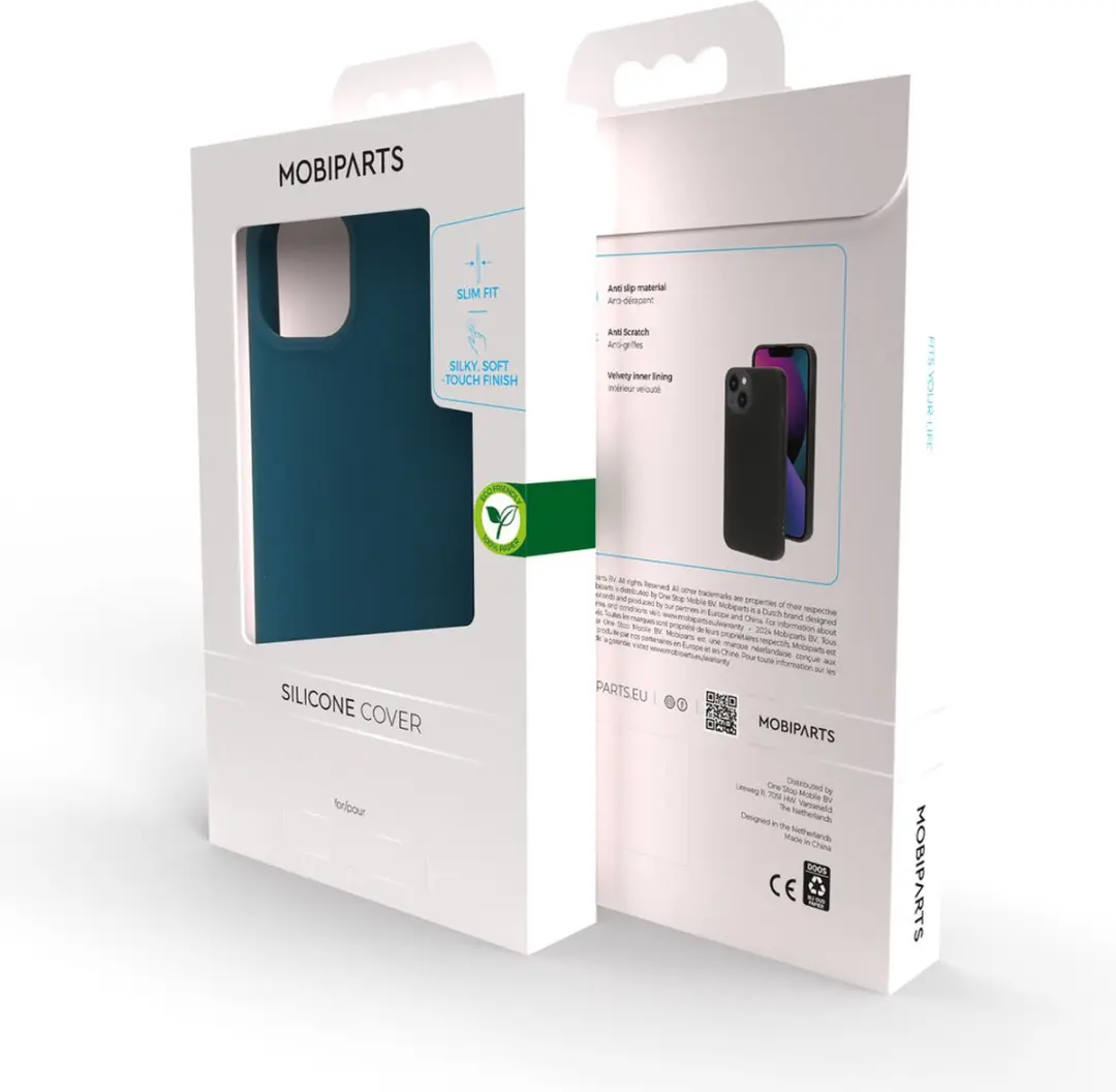 Mobiparts MP-5001184 Silicone Hoesje - iPhone 14 Plus - Blauw - 2x Glas
