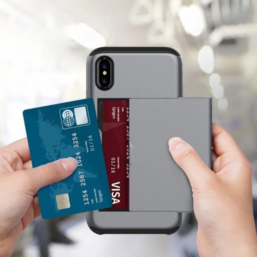 MobiQ Pashoesje iPhone XR - 2 Pasjes - Goud