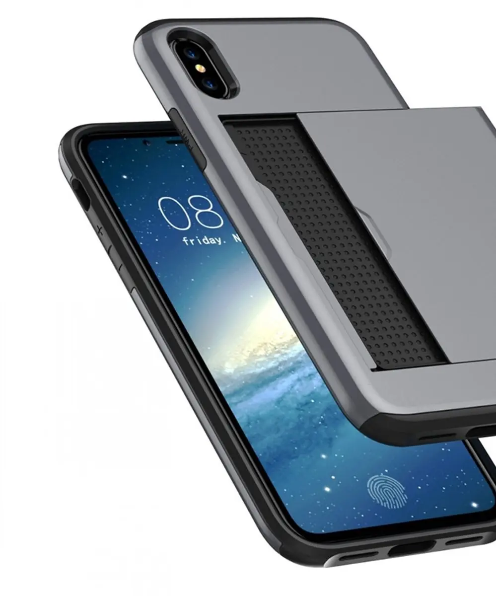 MobiQ Pashoesje iPhone XR - 2 Pasjes - Goud