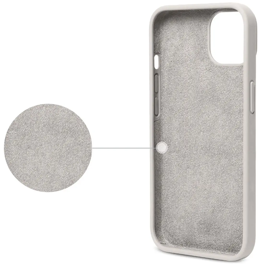 MobiQ Liquid Silicone Hoesje iPhone 14 - lichtgrijs