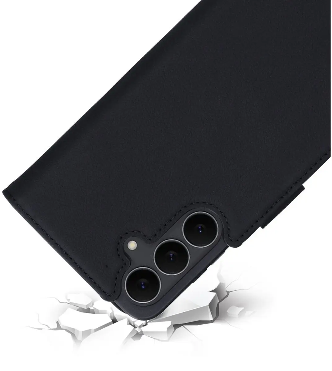 Mobiparts MP-130956 Leather Wallet Case - Samsung Galaxy S25 FE - 3 Pasjes - Zwart