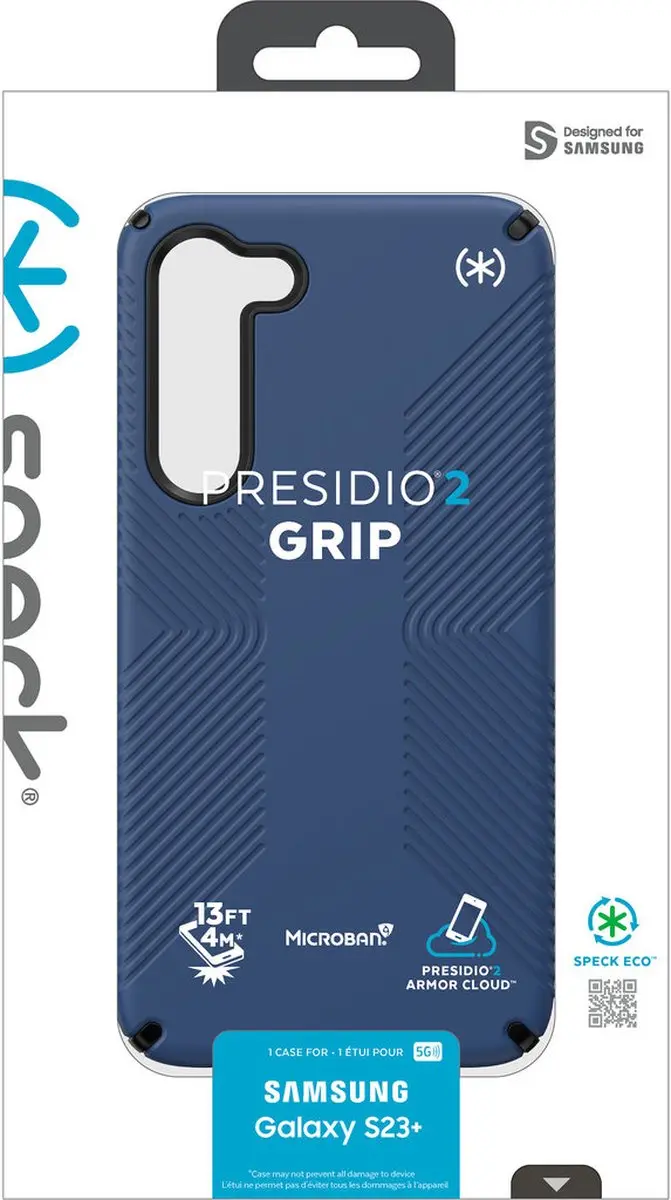 Speck Presidio2 Grip 150340-9974 Hoesje - Samsung Galaxy S23 Plus - Blauw