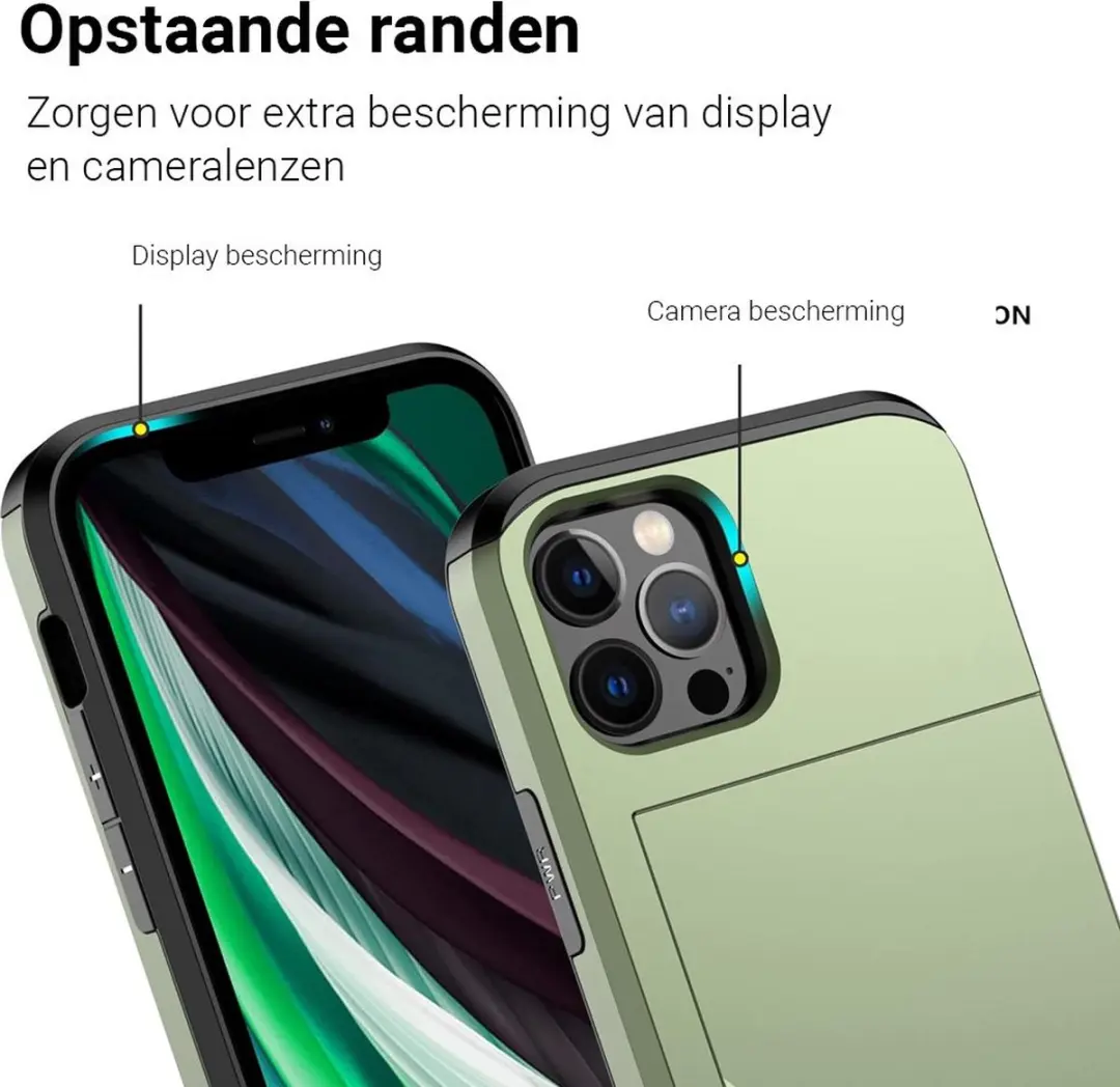 MobiQ Hoesje iPhone 13 Pro Max - 2 Pasjes - Groen