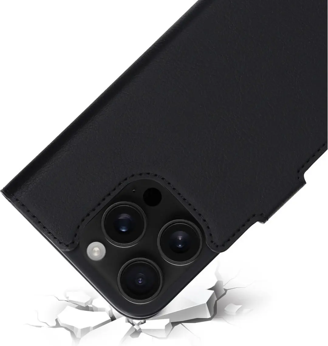 Mobiparts MP-127203 Hoesje iPhone 16 Pro - Wallet Eco Leer - Zwart