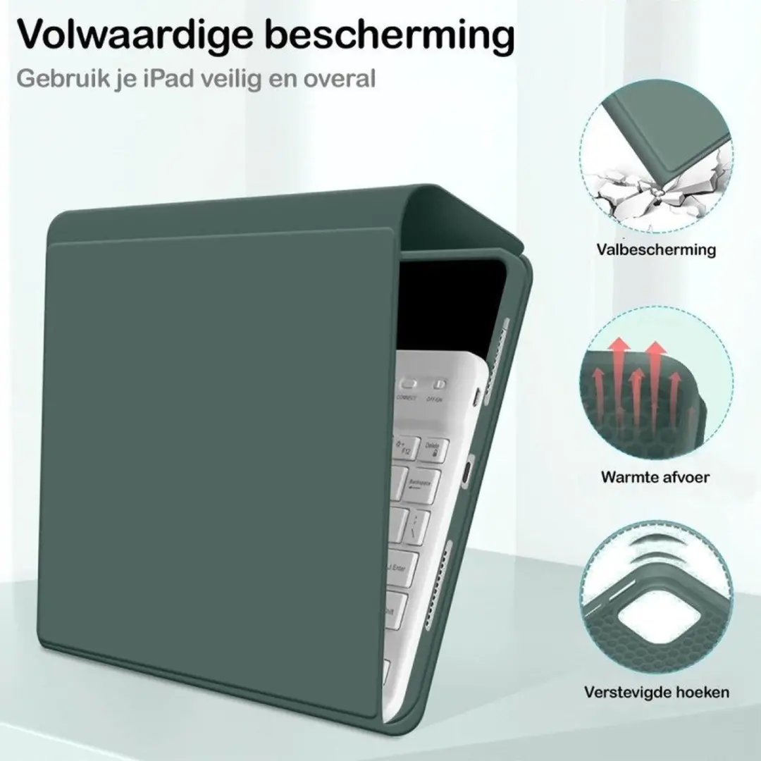 MobiQ 46-00502 Toetsenbordhoes iPad Pro 11" - Donkergroen