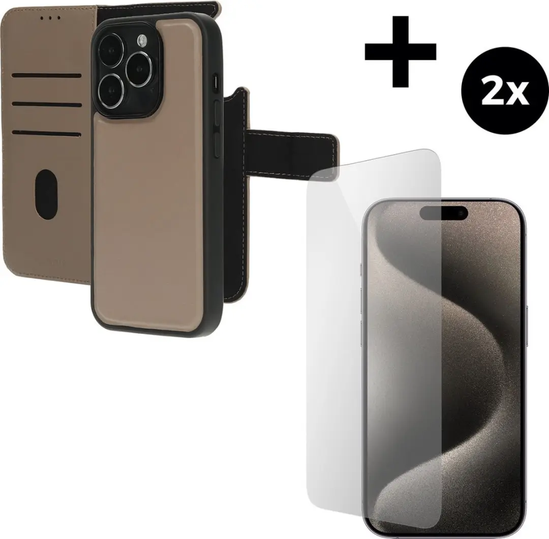 Mobiparts Leather 2-in-1 Wallet Case iPhone 15 Pro