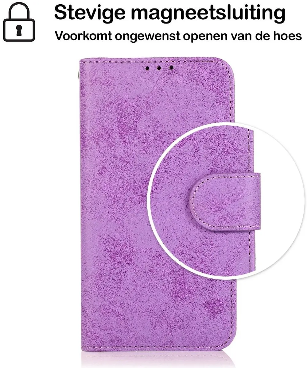 MobiQ Classic Wallet Case iPhone 16 - Paars - 46-00079