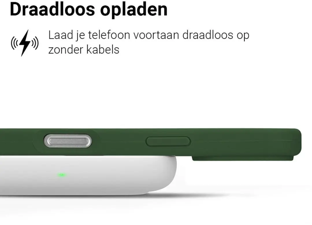 MobiQ Liquid Silicone Hoesje 46-00260 - iPhone 16 Pro - Donkergroen