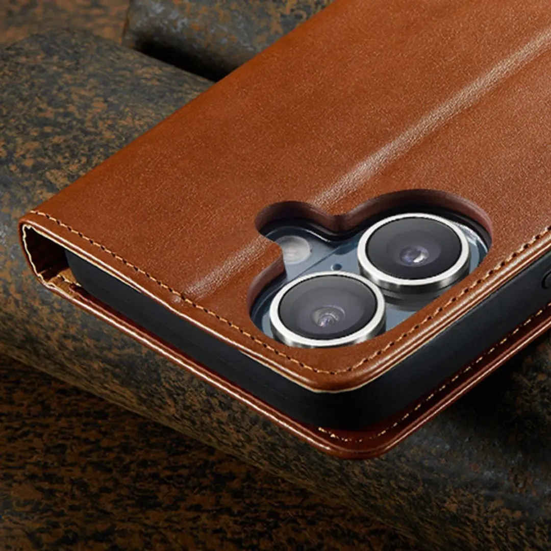 MobiQ Premium Business Wallet iPhone 17 - bruin