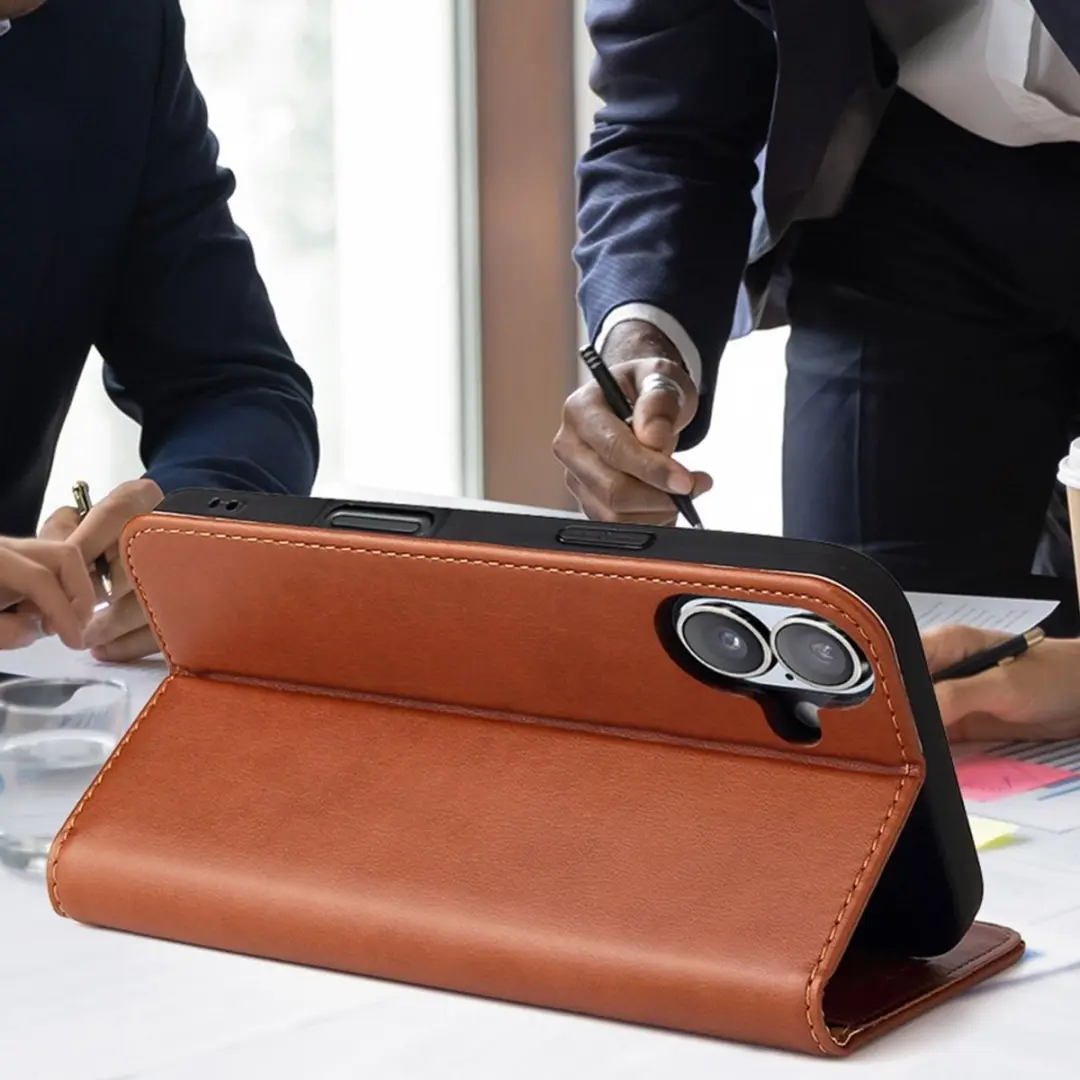 MobiQ Premium Business Wallet iPhone 17 - bruin