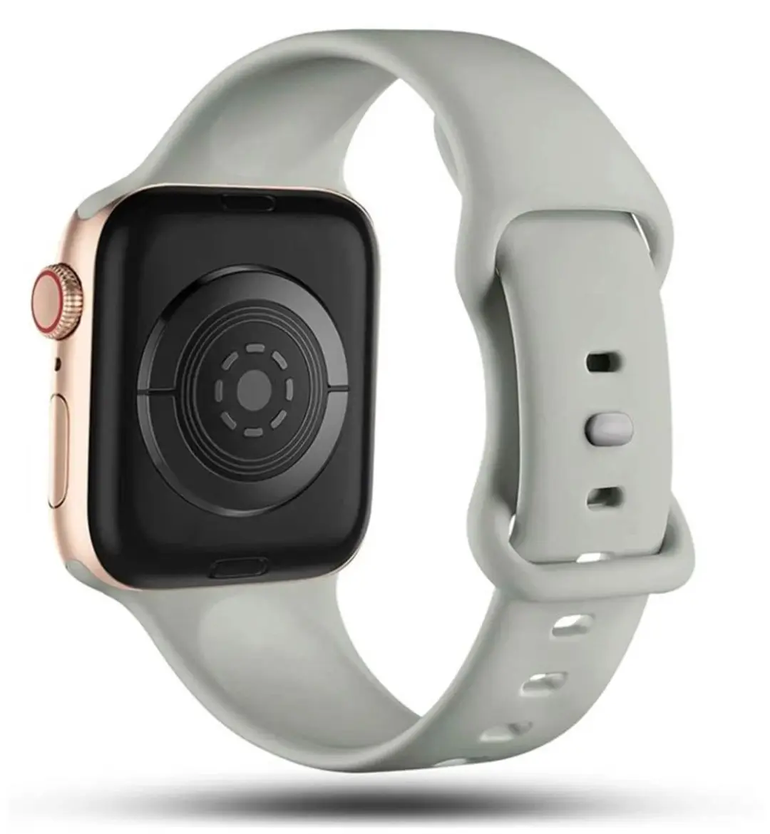 MobiQ Siliconen Bandje Apple Watch 42mm - Lichtgrijs