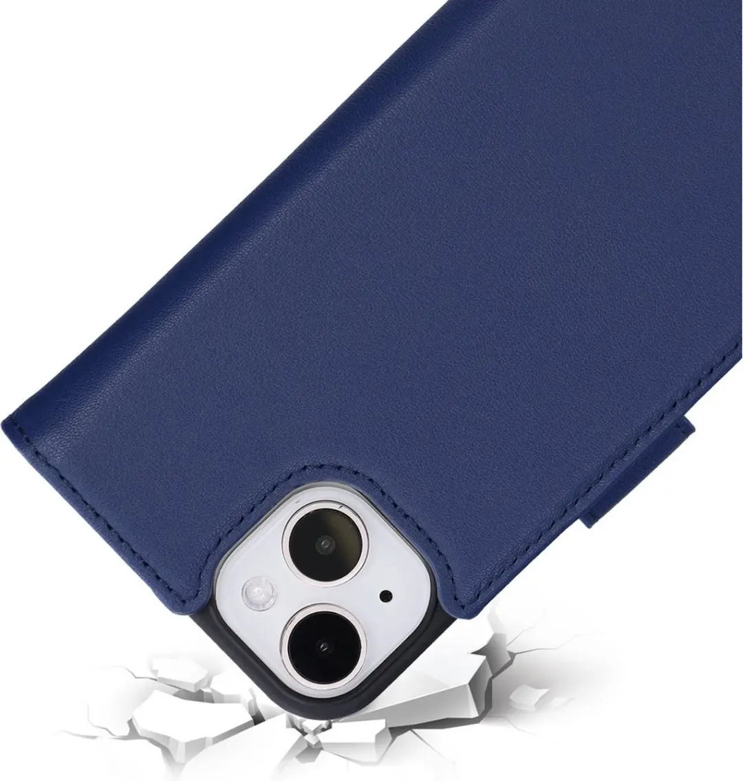 Mobiparts MP-128818 MagSafe Portemonnee - Echt Leer - Blauw