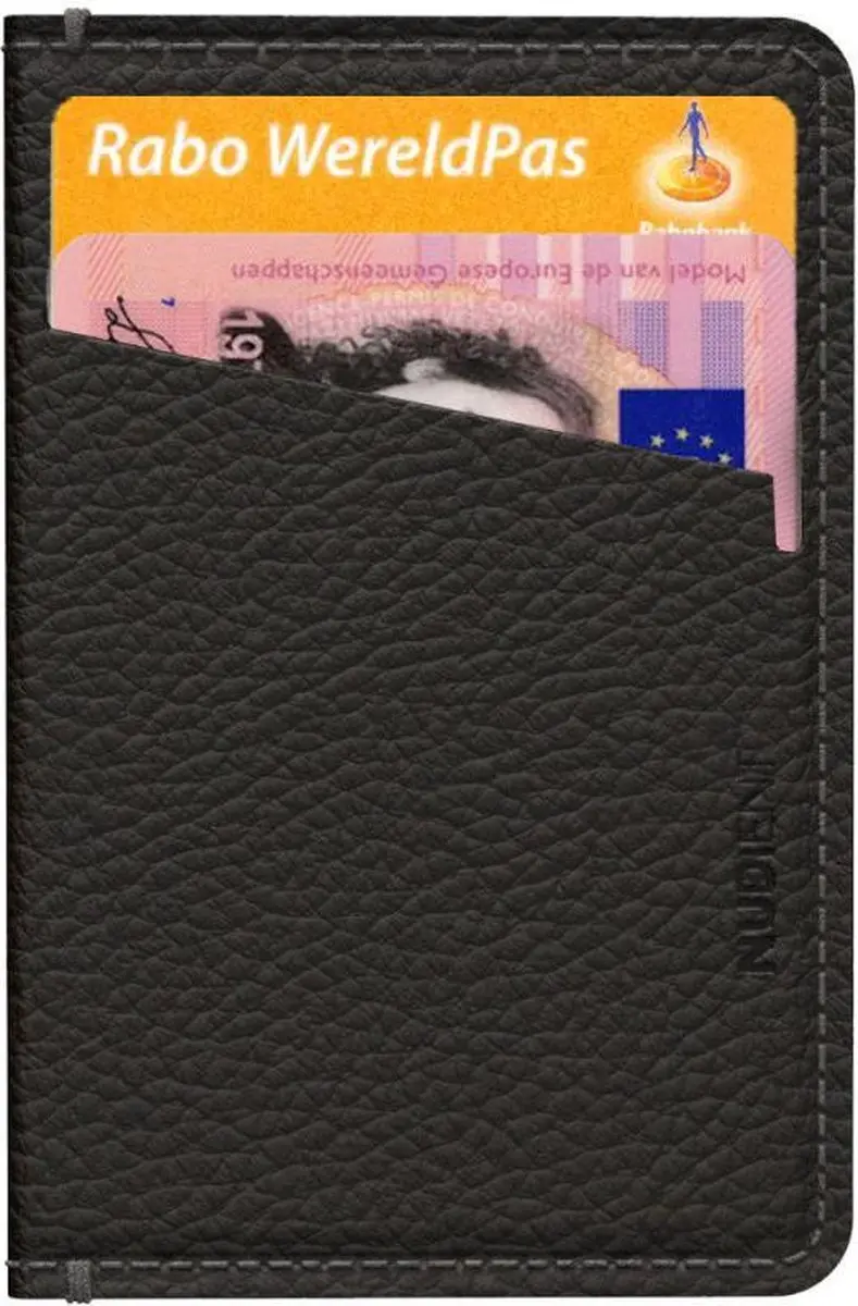 Nudient Card Holder Leather Ink IPNNN-WABL - Zwart
