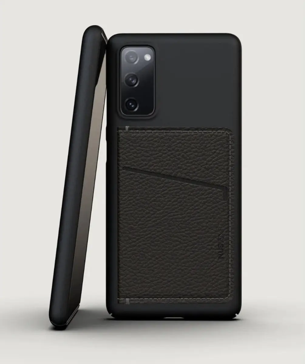 Nudient Card Holder Leather Ink IPNNN-WABL - Zwart