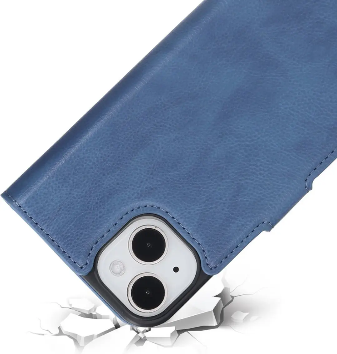 Mobiparts MP-124380 Wallethoesje iPhone 13/14/15 - Eco Leer - Blauw
