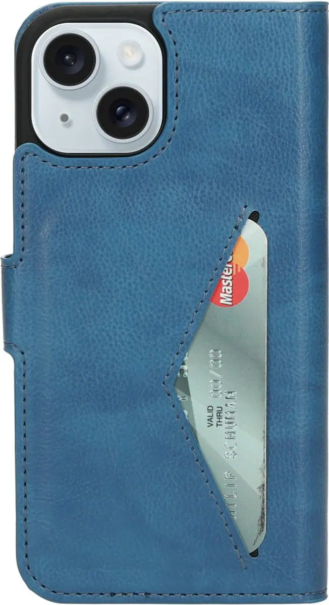 Mobiparts MP-124380 Wallethoesje iPhone 13/14/15 - Eco Leer - Blauw