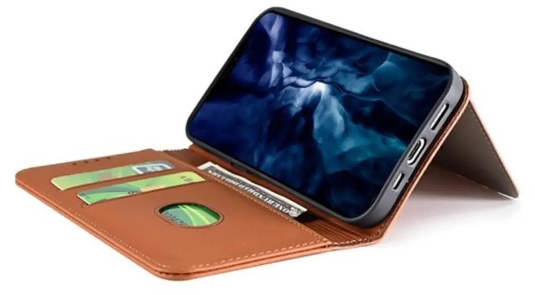 MobiQ Fashion Wallet Case iPhone 16 Plus - bruin