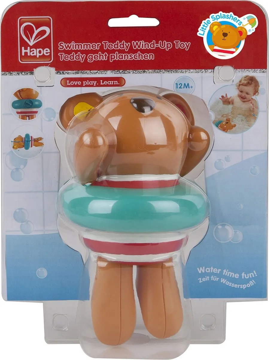 Hape Swimmer Teddy Wind-Up Toy 411854 - Veelkleurig - afbeelding 6 van 6