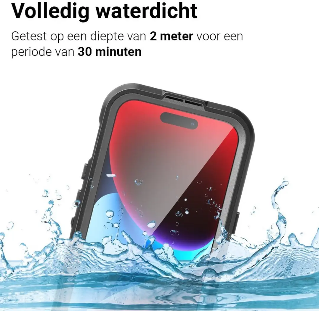 MobiQ Hoesje iPhone 16 Plus 46-00163 - IP68 Waterproof - Zwart