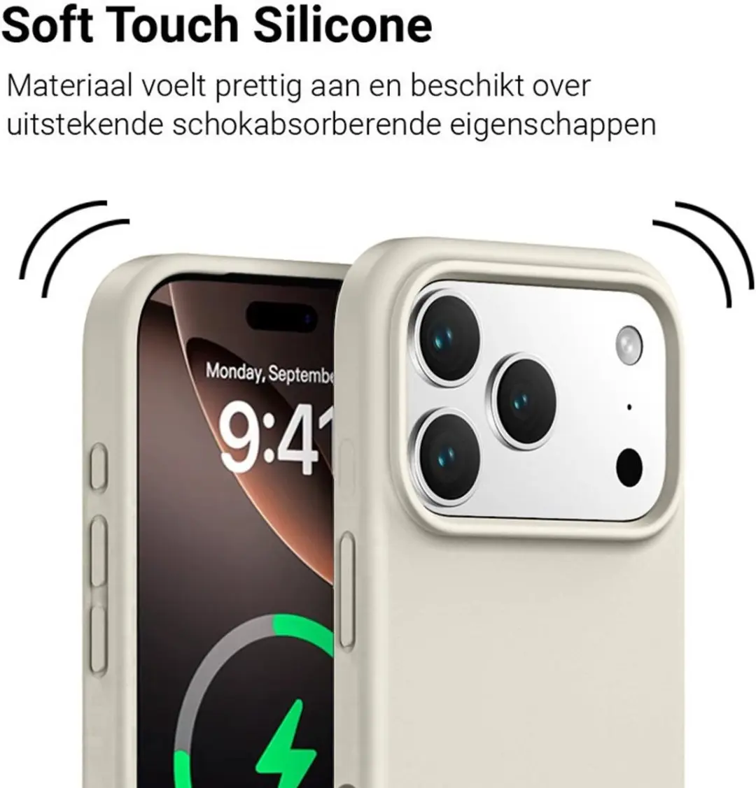 MobiQ Siliconen MagSafe Hoesje iPhone 17 Pro - grijs - MPN 46-01588