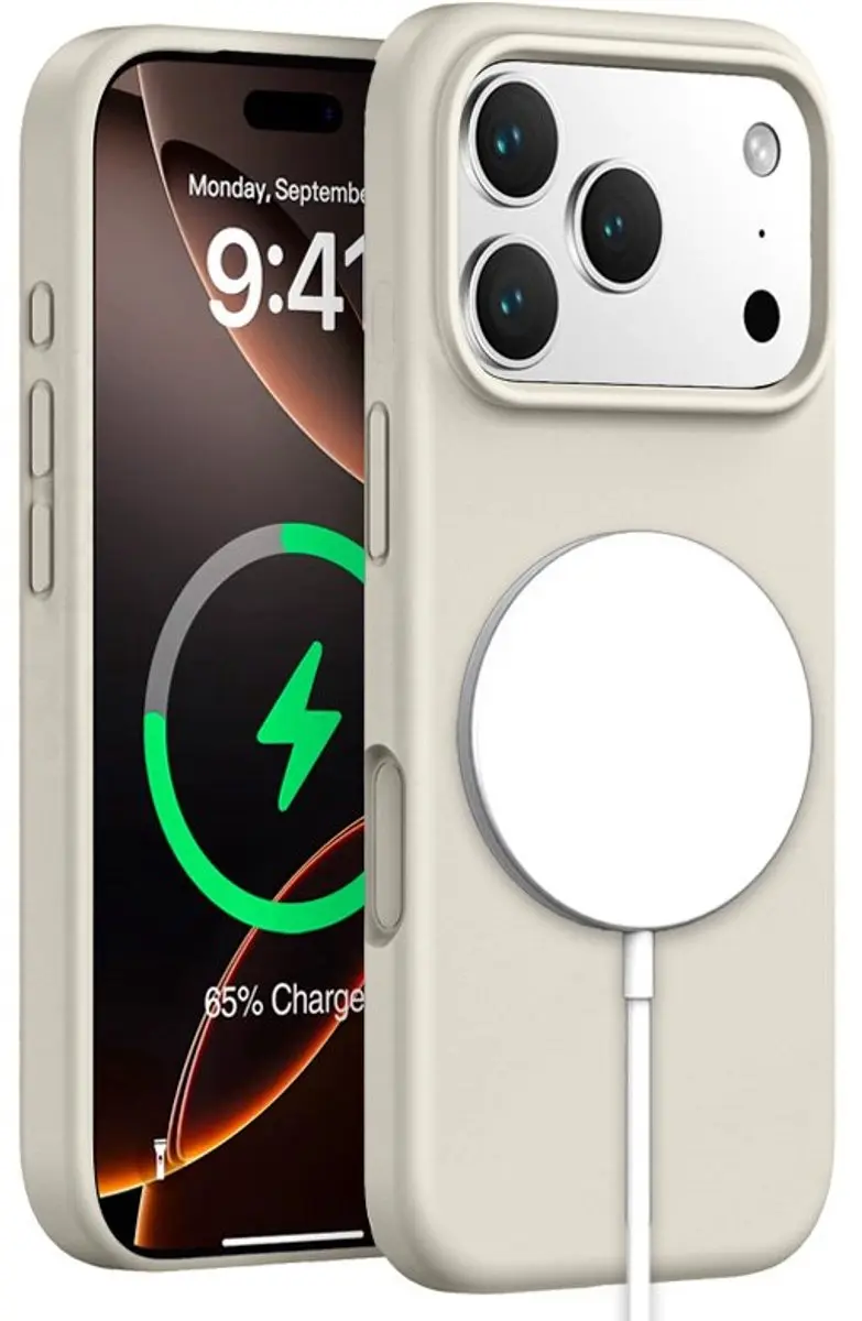 MobiQ Siliconen MagSafe Hoesje iPhone 17 Pro - grijs - MPN 46-01588