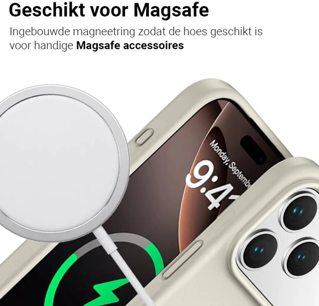 MobiQ Siliconen MagSafe Hoesje iPhone 17 Pro - grijs - MPN 46-01588