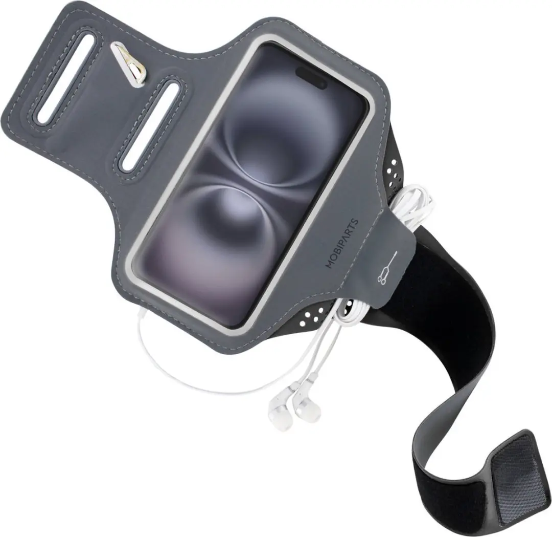 Mobiparts Hardlooparmband iPhone 16 MP-127238 - Zwart