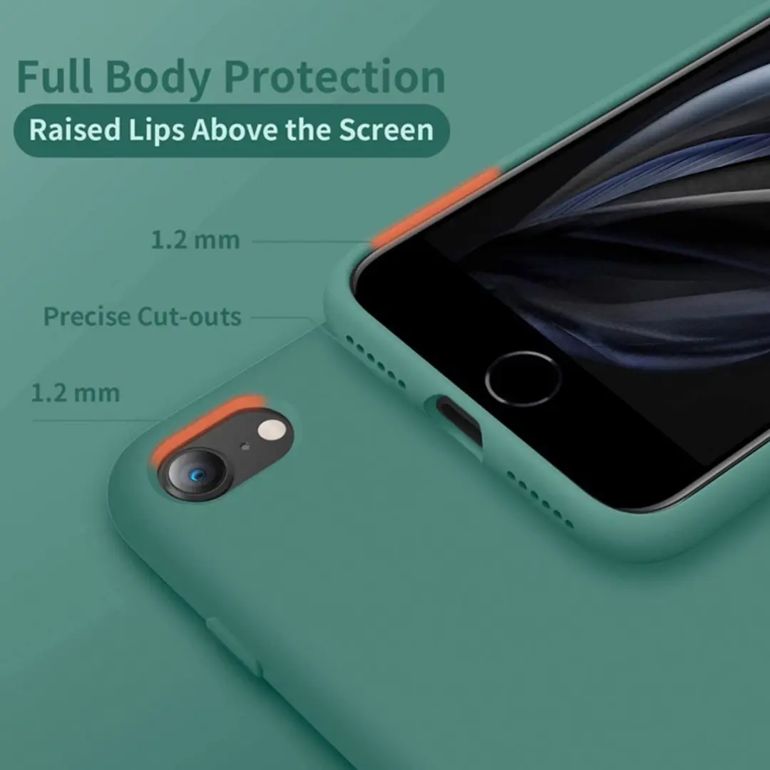 MobiQ Liquid Silicone Hoesje 13-01580 - iPhone 7/8/SE - Donkergroen