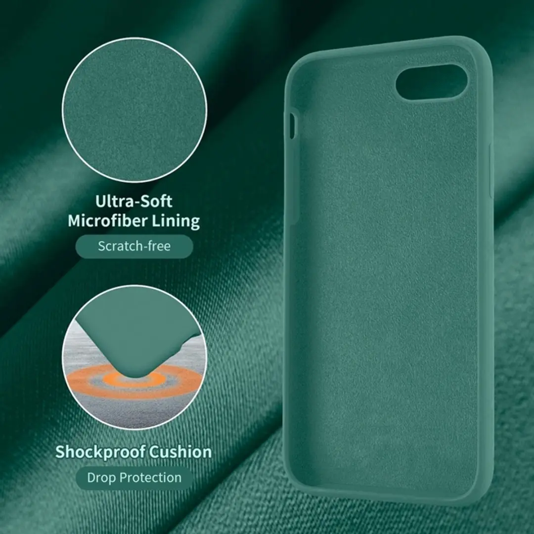 MobiQ Liquid Silicone Hoesje 13-01580 - iPhone 7/8/SE - Donkergroen